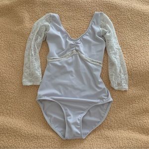 White Class In lace long sleeve leotard